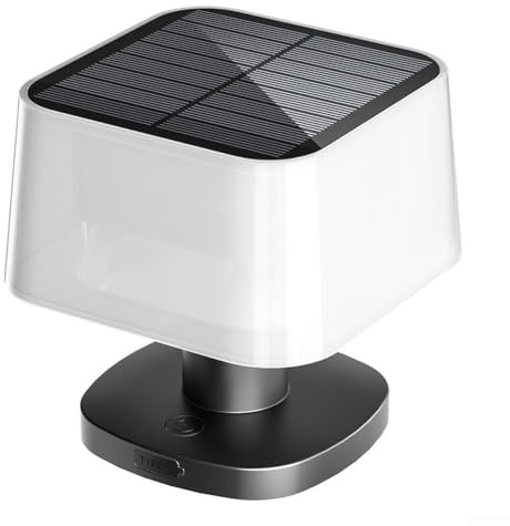 Gdfnmogo Lanterne solaire de camping, 300 lm, lumière LED rechargeable par USB, étanche IPX5, lampe portable pour extérieur, randonnée, jardin (lumière blanche)