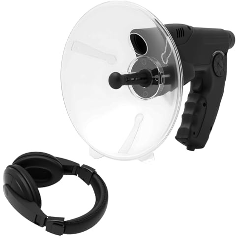 BRRIDE Microphone directionnel - Appareil d'écoute - Microphone parabolique jusqu'à 200 m avec enregistrement audio et jumelles grossissantes 8x pour l'observation des horreurs d'oiseaux
