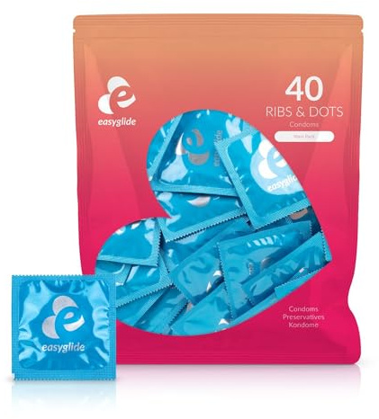 EasyGlide - Ribs and Dots Kondome - 40 Stück