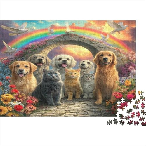 Rainbow Bridge Animal Friends 1000 Piece Jigsaw Puzzle Paper for Adults Colorful Garden Scene Puzzle Game for Family Relaxation Gift 70x50cm/1000pcs