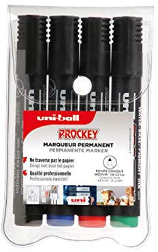 uni-ball 242438000 Wasserbasierte und Geruchlose Pigmenttinte | Geruchlos, wisch- und wasserfest mit 5 mm Rundspitze