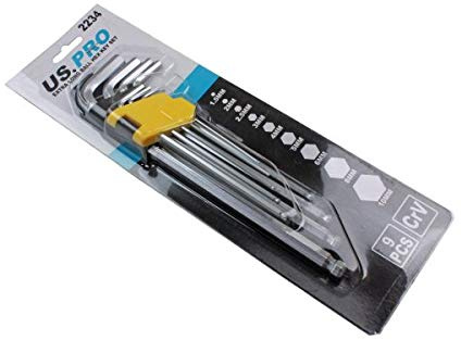 Bergen 9PC Extra Long Ball HEX Allen Key Set B1513