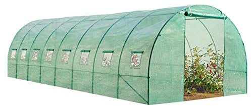 Probache - Invernadero en túnel (grande, arcos galvanizados, 24 m², 8 x 3 x 2 m)