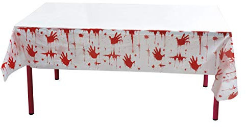 Boland 72103 Tischdecke Blutig, Weiß/Rot, 275x135 cm