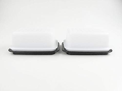 Tupperware C21Butter Dish Butter Dish Black White 2
