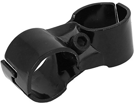Sourcingmap 29mm Diameter Metal Double Port Pipe Clamp Clip Lean Tube Connector Black