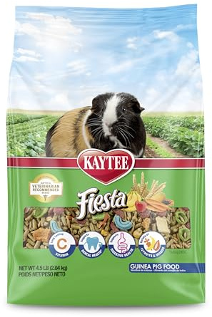 Kaytee Fiesta Guinea Pig Food, Nutritious and Fun Blend, Supports Dental Health and Digestion, 4.5 pounds