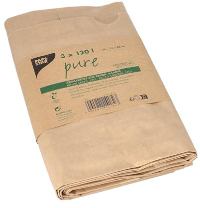 PAPSTAR 14182 Kompostsuecke aus Papier, 120 L, 110 x 68 cm, 10x3 Stck., braun