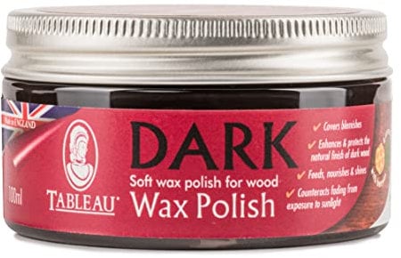 Tableau Dark Brown Wax Polish, Furniture Polish with Canauba and Beeswax For all Types of Wood. 100ml