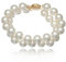 Schmuckwilli 2-reihig Perlenarmband für Damen & Mädchen - 20cm Länge mit 12mm großen weißen runden Perlen - Elegante Armband mit Muschelkernperlen MK Perlen für jeden Anlass - Perlenarmreife Frauen