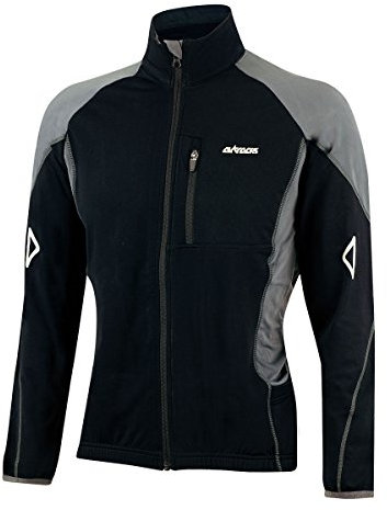 Airtracks Herren Winter Fahrradtrikot Langarm Pro-T Thermo Funktions Radtrikot Warm Fleece Reflektoren Full Zip - Schwarz-Grau - S