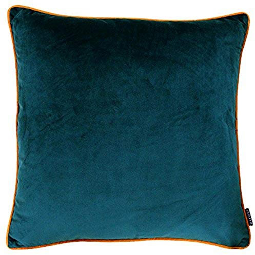 Paoletti Signature Collection Meridian 55X55 C/C, Polyester, Teal Blau/Tiger orange, 55x55cm