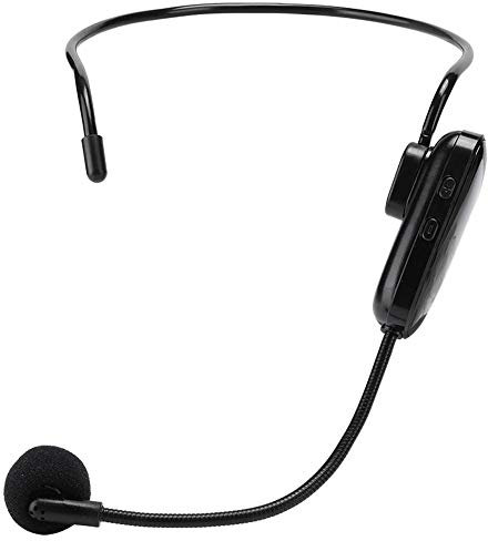Microphone Serre-tête sans Fil, UHF Micro-casque Contour d'Oreille Professionnel et Micros, avec Convertisseur de 3.5mm & 6.5mm, pour Enseignement, Guides Touristiques, Présentations, Conférences