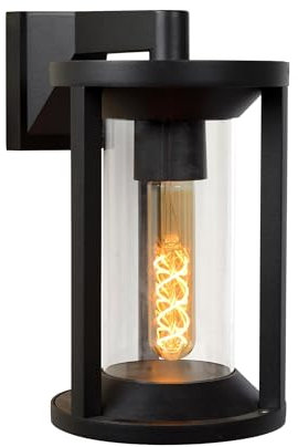 LUCIDE CADIX - Wandleuchte Innen/Außen - 1xE27 - IP65 - Schwarz