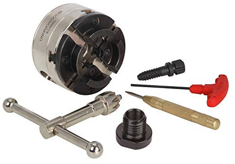 VINWOX SCK4-3.75 Wood Lathe Gear Chuck Key Chuck, with 1x8TPI Thread & 3/4x16TPI Adapter, 3 Years Warranty