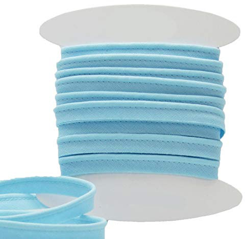 designers-factory Paspelband Baumwolle - Einfach zu nähen und ideal zum Veredeln Ihrer Kreationen. (Um 5 Meter, Hellblau)
