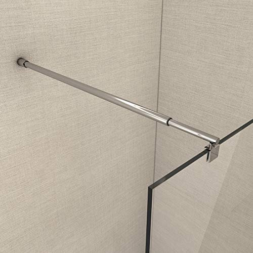 Heilmetz Haltestange für Duschwand Stabilisierungsstange mit 70-120 cm teleskopierbar für Glasstärke 8-10 mm, Rund Stabilisierungsstange für Duschen Edelstahl Chrome (2 Stück)