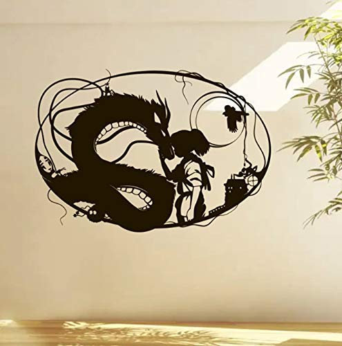 BKDPW Manga Anime Anime Cartoon Hayao Miyazaki Spirited Away Wandtattoo Vinyl Wandaufkleber Für Kinderzimmer Dekoration Kunst Wandbild Poster 84 X 58 cm