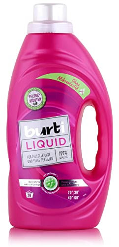 Burti Liquid Feinwaschmittel flüssig 1,45l - mit Faser Schutz für pflegeleichte & feine Textilien, ohne Mikroplastik
