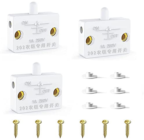 Commutateur D'armoire Interrupteurs de Porte 3 Pièce Automatique Interrupteurs 2A 250V pour Porte Placards Interrupteurs de Porte de Meuble