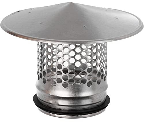 100mm / 4 inch Roof Cowl with Bird Guard - Metal HVAC Ventilation Cover - Exhaust Tube End Cap with Mesh - Rain Snow Hat - Not for Heating Chimney