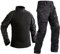 Uugood Combat Shirt Pant Tactical Anzüge Armee Militär T-Shirt Paintball Ausrüstung Taktische Kleidung Bundeswehr Langarm Multicam Uniform für Airsoft Paintball Jagd, schwarze nacht, M
