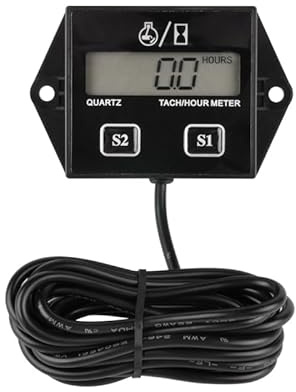 HonorMeet Digitaler induktiver Betriebsstundenzähler, Erinnerung an Wartungsintervalle, austauschbare Batterie für Gartentraktor, Generator, Benzin, Kompressor, Motorrad, ATV, Schneefräse