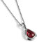 925 Sterling Silver and Garnet Necklace, January Birthstone Pendant, Bridesmaid Jewellery, Red Classic Teardrop Minimal Necklace