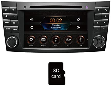 Amaseaudio Wince Autoradio 7zoll für Benz W211(2002-2008), Drahtloses Carplay Android Auto, BT5.0, Integriertes DSP+ und DAB+