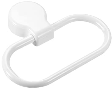 sourcing map Wandmontierter ovaler Handtuchring ABS Hängende Halterung weiß | Selbstklebend