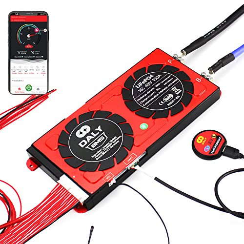 @tec DALY Smart BMS mit App für 3.2V LiFePO4 Akkus 4S 8S 16S - Batterie Management System 12V 24V 48V (16S 48V 150A BT)