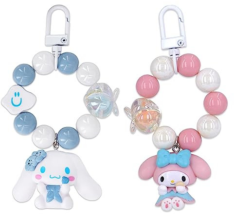 Roffatide Anime Cinnamoroll Melody Keychain Kawaii Cartoon Figure Key ring Bag Pendant for Women Adorable Kuromi Keychains Accessories Car Charms Keyring Key Purse Backpack