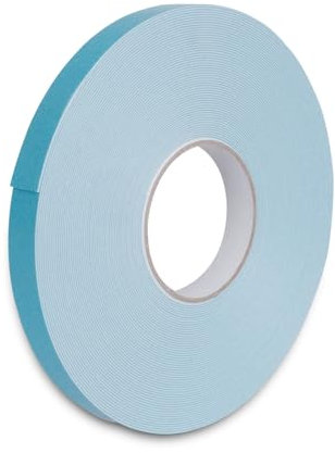 PRIMO24 Doppelseitiges Klebeband 25 m Länge - Powerstrips extra stark klebend - Spiegelklebeband - Klebepads - 1 mm Dicke, 19 mm Breite