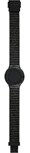 HIP HOP Damen Armbanduhr mit Silikonband in Schwarz, 32 mm, Glitzer-Design, Schnalle, Wasserdicht