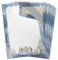 50 Blatt Briefpapier (A4) | Aquarell Pinguine Blau | Weihnachten Weihnachtspapier | edles Design Papier | beidseitig bedruckt | Bastelpapier | 90 g/m²