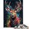 Puzzles 1000 Teile Puzzle für Erwachsene Hirsch malen Holzpuzzles für Erwachsene 1000 Teile Puzzle als Geschenke für die ganze Familie und die 1000 Teile (50x75cm)