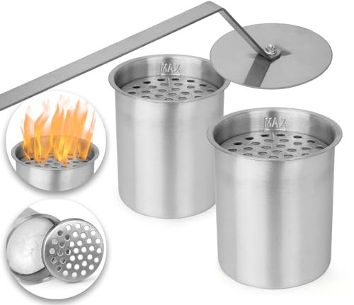Moritz 2X Edelstahl Dose Ethanol 450 ml + Flammenkiller Bioethanol Brenngel Dose Tischkamin Tischfeuer Kamin
