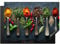 KitchenYeah© Herdabdeckplatte Einteilig 75x52 cm Küche Ceranfeld Abdeckplatte Cerankochfeld Abdeckung Induktionskochfeld Schutzmatte Gewürze - Löffel - Beton - Pfeffer - Gewürze