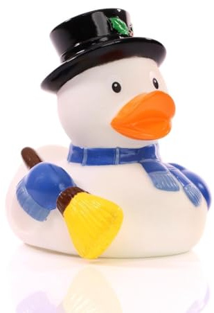 A - Schneemann ? Quietscheente - Badeente - ca. 8 cm gross