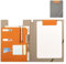 Schreibmappe A4 Klemmbrett Mappe mit Magnetischer Verschluss,organizer büro mappe, Dokumentenmappe für Unternehmen,PU Leder Schreibmappe mit Kartenhalter,PU Kunstleder Konferenzmappe (Grau)