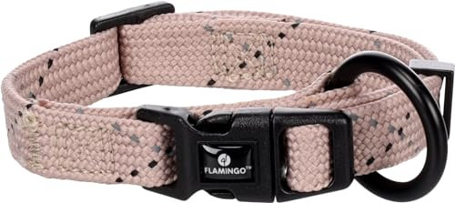 Flamingo Halsband reflektierend Welpe Dolly Taupe XXS - 15-25cm 10mm - Klickschnalle und stufenlos verstellbar