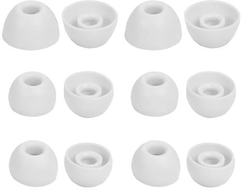 Replacement Earbud Ear Buds Tips Eartips Compatible with Soundcore by Anker P20i Earbuds, 6 Pairs S/M/L 3 Sizes Soft Silicone Earbuds Tips Ear Tip for P20i /P2 Mini/ P3i/ P30i/P40i –White 713