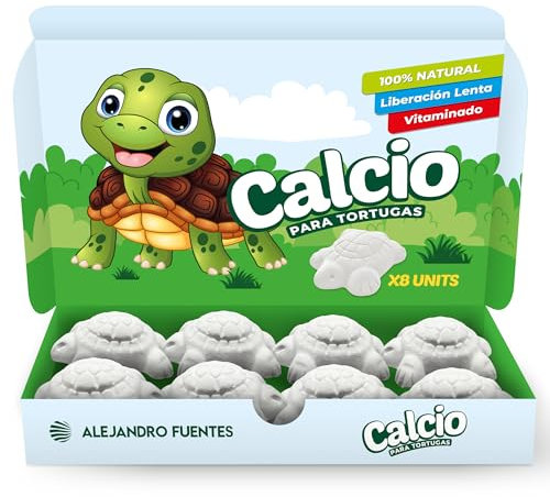 AF® - 8 Calcio per Tartarughe di Terra, 8 Pack Osso di Seppia per Tartarughe | Rilascia il Reptile calcium Lentamente, Evita il Cattivo Odore, Calcio Rettili