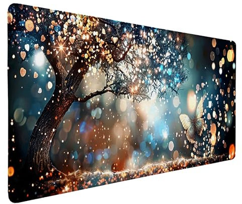 Tree Mouse Mat Desk Mat Large Mouse Mat Blue Xl Mouse Pad Gaming Mouse Pad 1000x500 Soft Smooth Surface and Anti-Slip Rubber Base Waterproof Soft Cloth Extended Mouse Mat for Office & Home, Gifts V-R