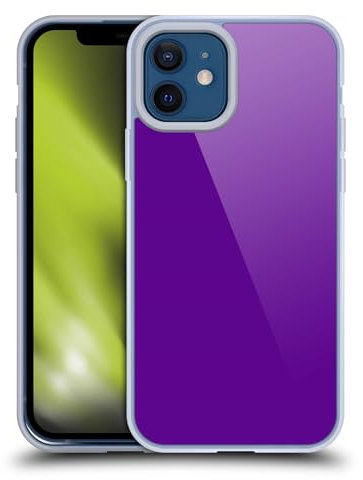 Head Case Designs Violett Blockfarben Gelhülle [Militärischer Schutzgrad] Kompatibel Mit Apple iPhone 12 / iPhone 12 Pro Und Kompatibel Mit MagSafe