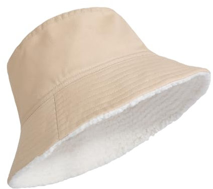 TAGVO XXL Plüsch Fischerhut Winter Anglerhut Große Flauschige Bucket Hat Warme Baumwolle Reversibel Wintermütze Für Herren Damen