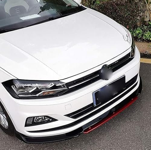 Stoßfängerlippe Spoilerlippe für VW Polo 2018, Sport-Performance Frontspoiler AntiKollision Car Front Lower Bumper Lip Spoiler