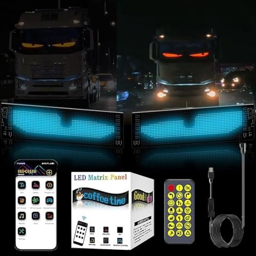 Blazexel LED Yeux pour Camion, Voiture - Plaque LED Dynamique Programmable, Accessoire Yeux De Diable (4.72 * 23.42IN)