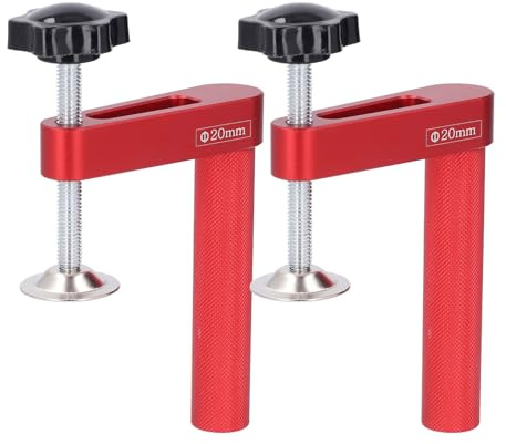 2PCS Bank Hund Klemme 20mm Loch Aluminiumlegierung Holdfast Manuelle Holzbearbeitung Tisch Fast Dogs MFT Werkzeuge Einstellbar