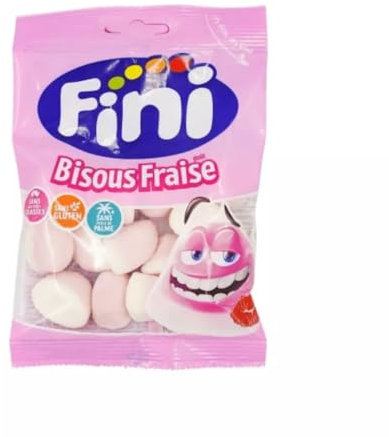 Bisous FRAISE - FINI- 90 Grammes - Halal - Sans gluten - Sans Matières grasses - Sans huile de palme - Bonbon - 704